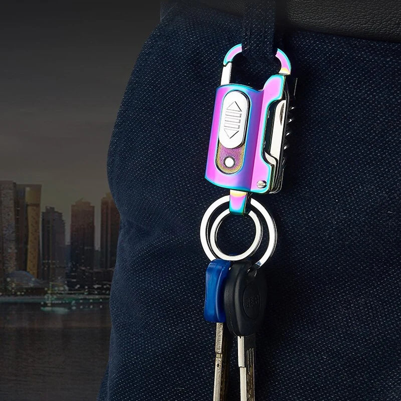 Keychain Lighter Windproof USB Rechargeable Multi-Tool