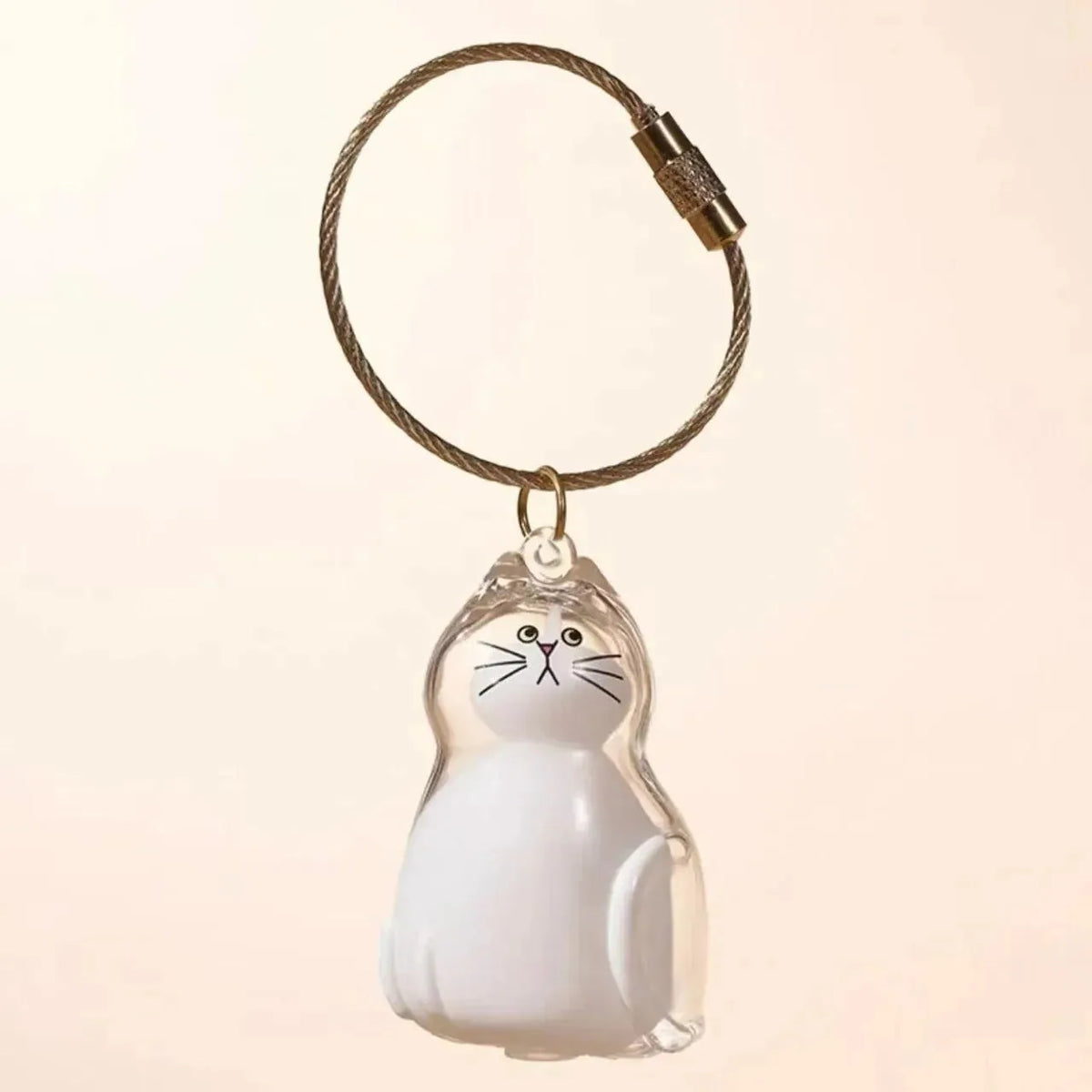Keychain Pet Fur Keepsake Clear Capsule