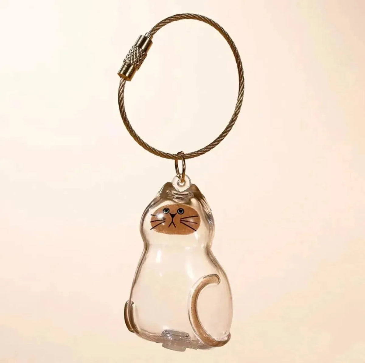 Keychain Pet Fur Keepsake Clear Capsule
