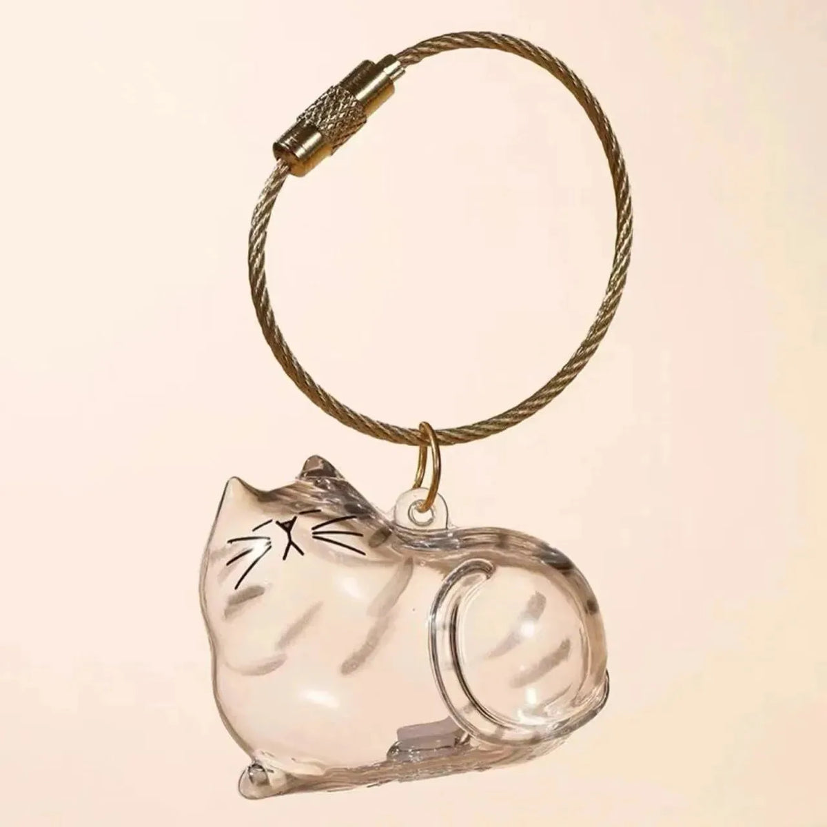 Keychain Pet Fur Keepsake Clear Capsule