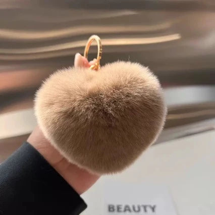 Keychain Plush Heart-Shaped Soft & Fluffy