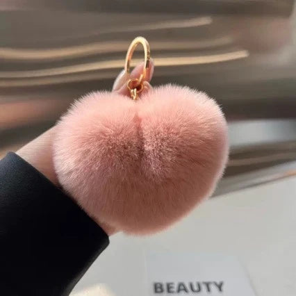 Keychain Plush Heart-Shaped Soft & Fluffy