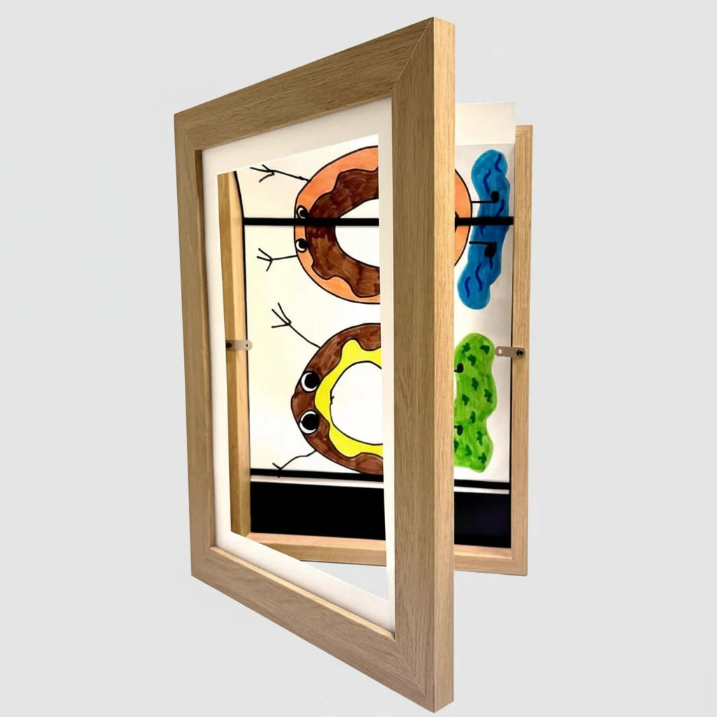 Kids Art Display Frame Front-Loading Built-In Storage