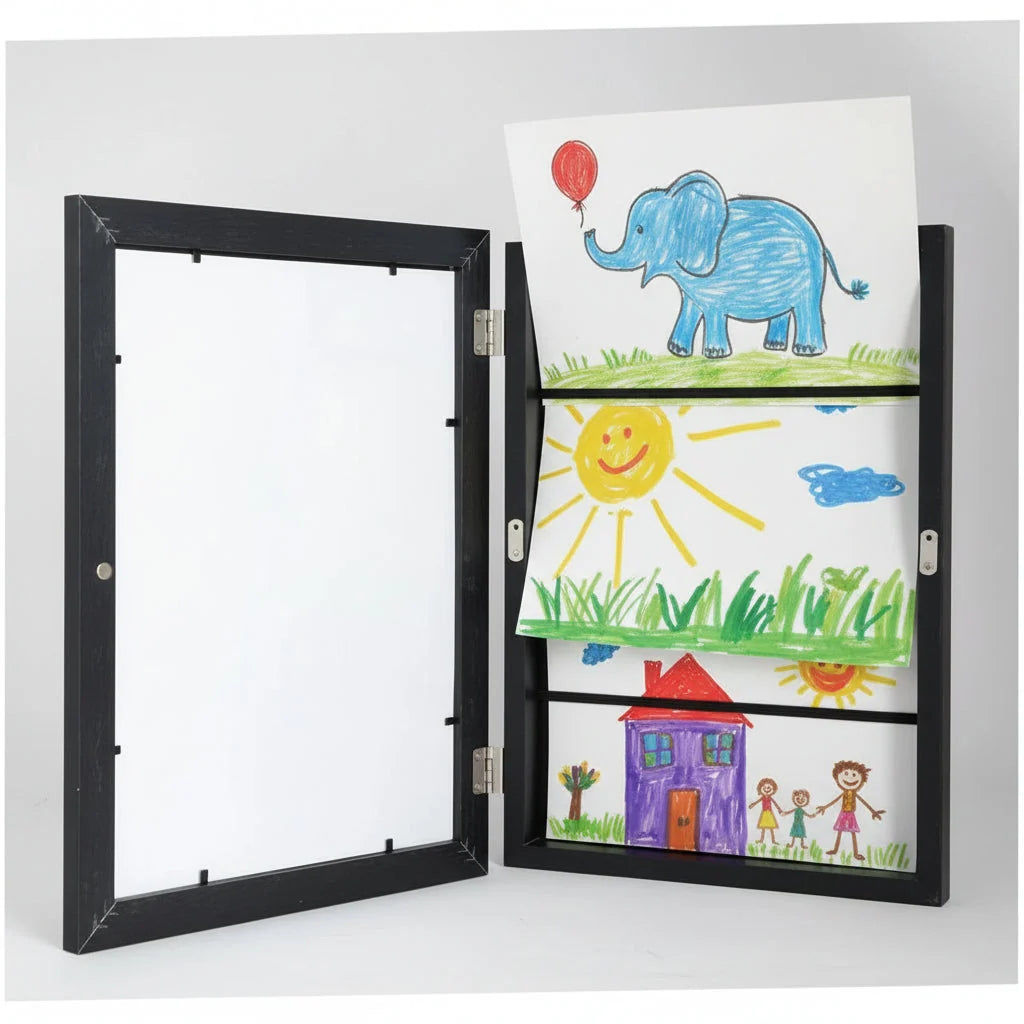 Kids Art Display Frame Front-Loading Built-In Storage