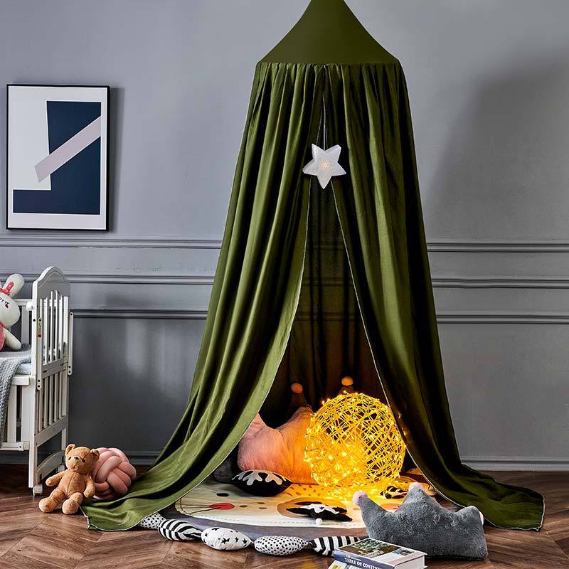 Kids Bed Canopy Single-Point Hanging Sheer Breathable Fabric
