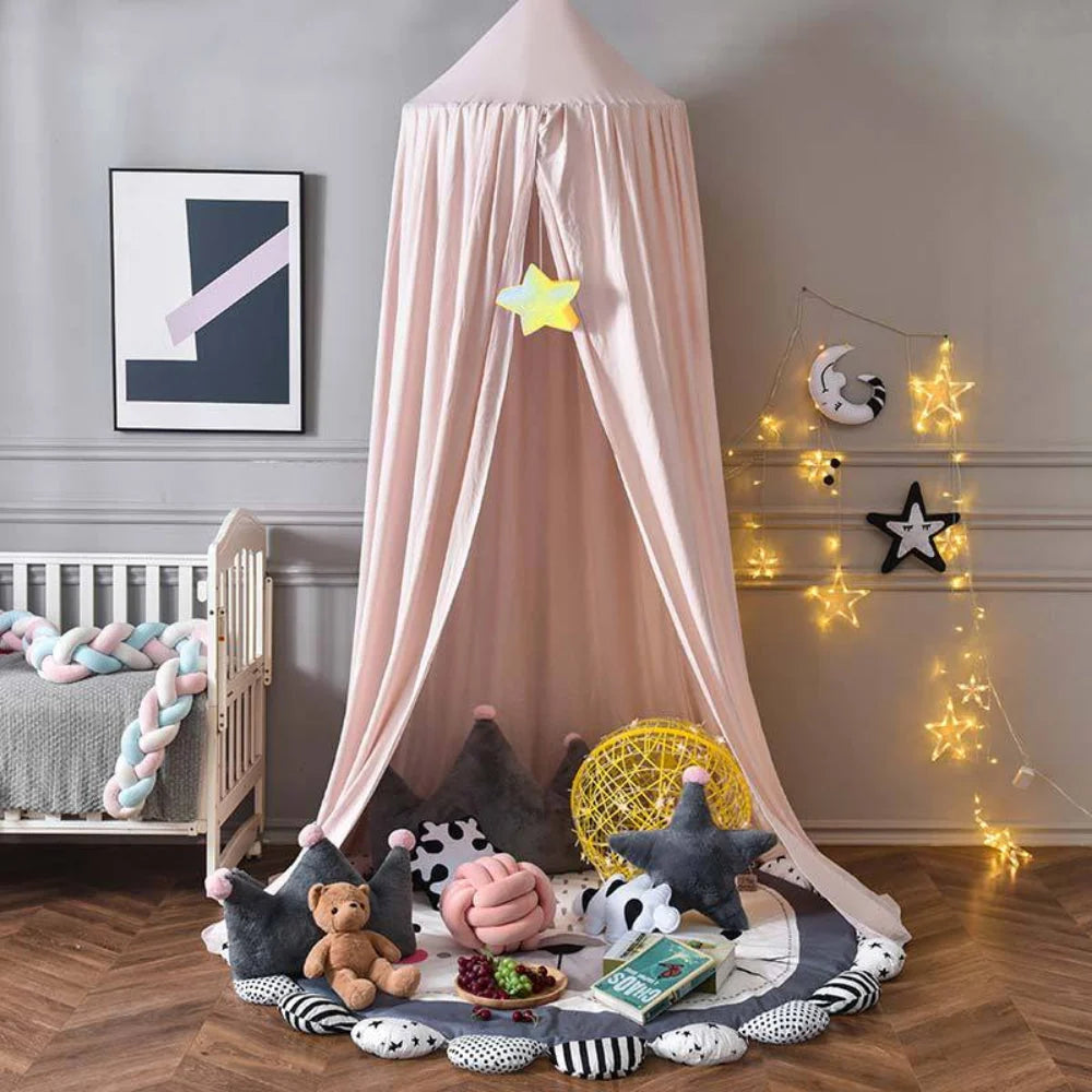 Kids Bed Canopy Single-Point Hanging Sheer Breathable Fabric