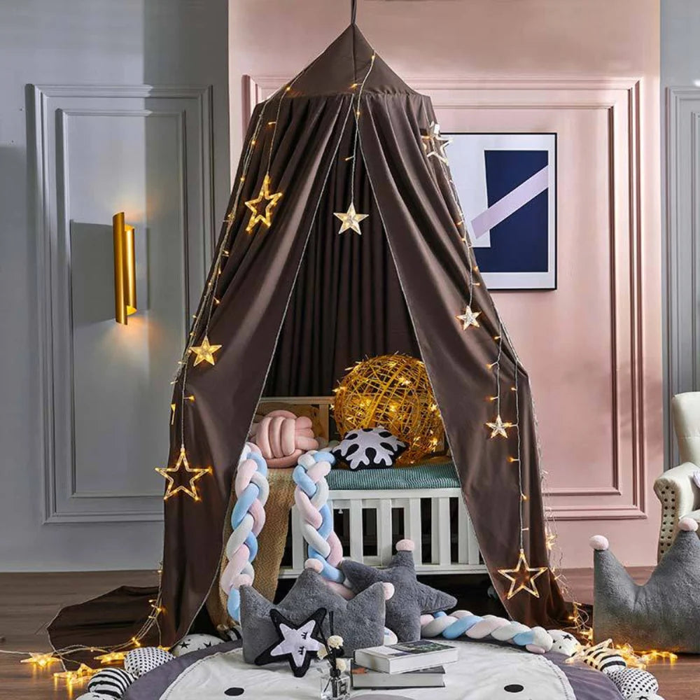 Kids Bed Canopy Single-Point Hanging Sheer Breathable Fabric