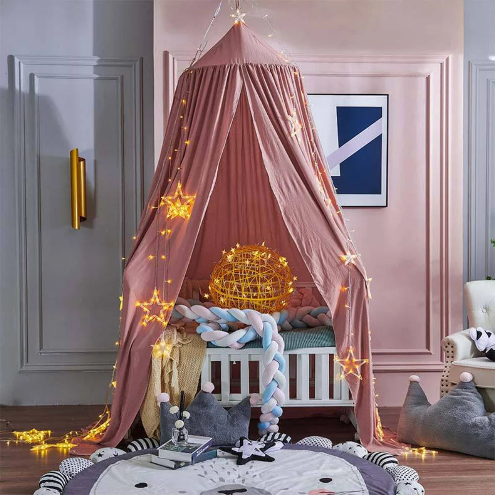 Kids Bed Canopy Single-Point Hanging Sheer Breathable Fabric