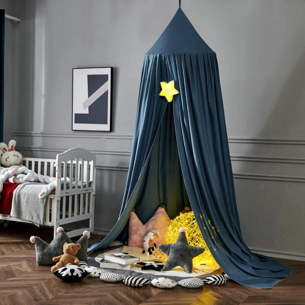 Kids Bed Canopy Single-Point Hanging Sheer Breathable Fabric