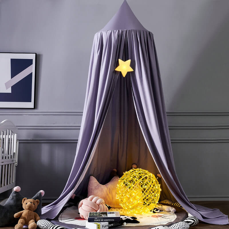 Kids Bed Canopy Single-Point Hanging Sheer Breathable Fabric