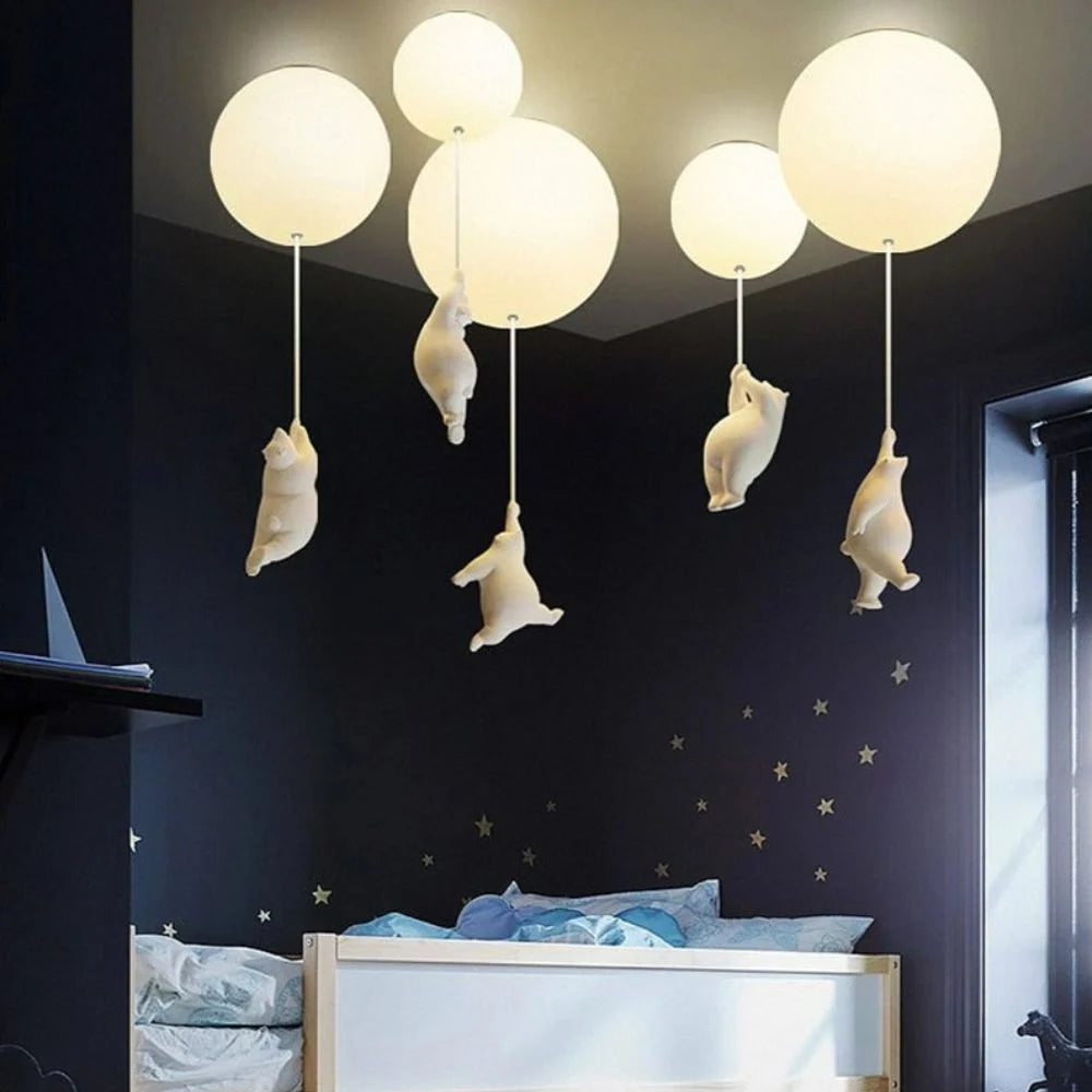 Kids Ceiling Light Balloon Bear Soft Glow