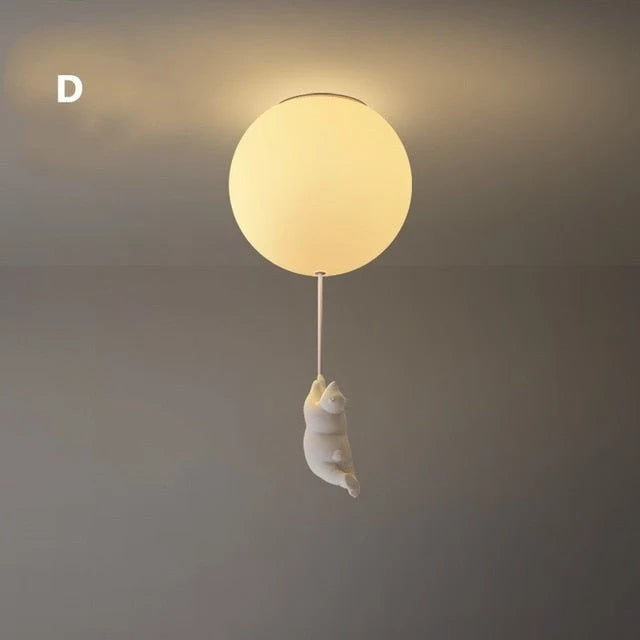 Kids Ceiling Light Balloon Bear Soft Glow