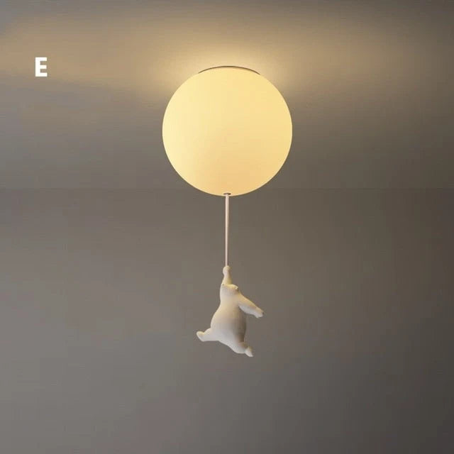 Kids Ceiling Light Balloon Bear Soft Glow