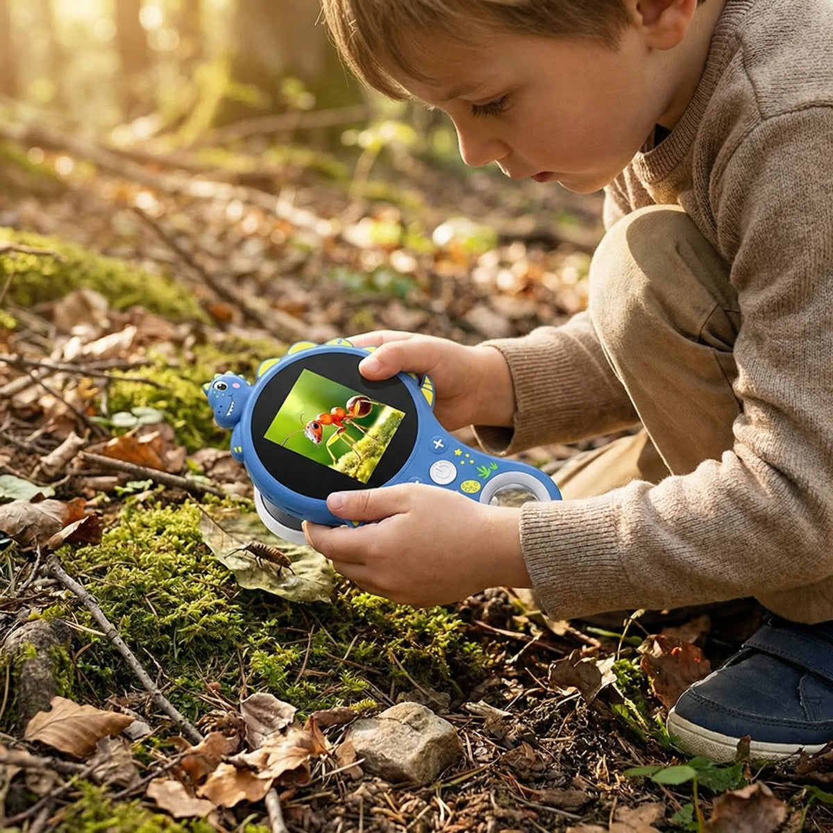 Kids Digital Microscope Built-In Screen Portable Photo & Video Capture