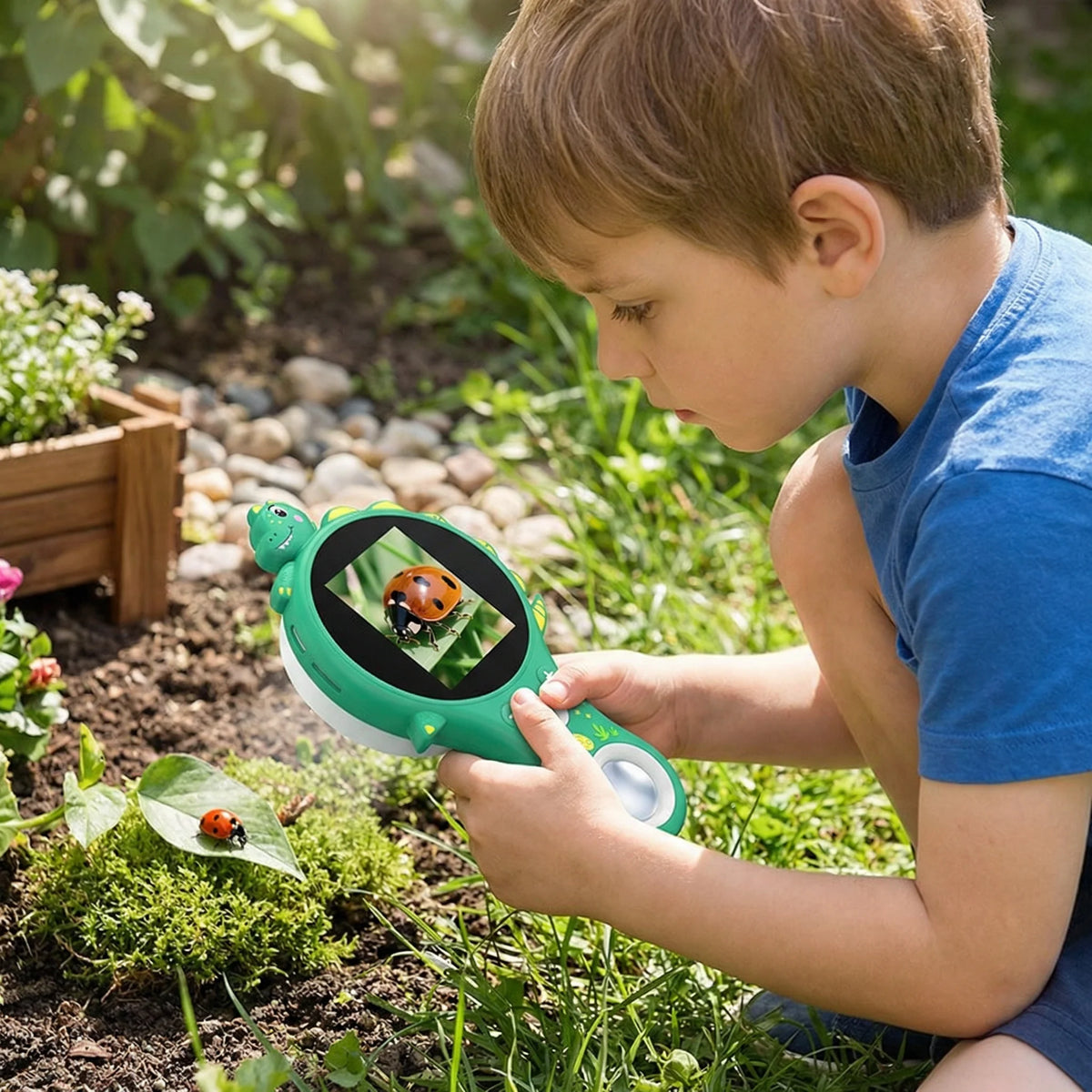 Kids Digital Microscope Built-In Screen Portable Photo & Video Capture