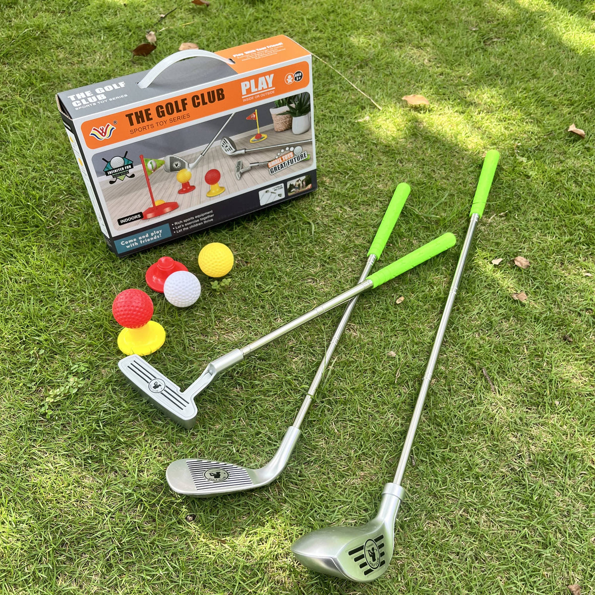 Kids Golf Set Telescopic Adjustable Clubs With Targets & Balls