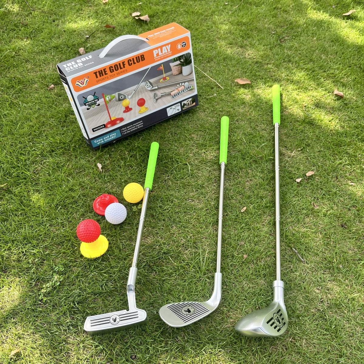Kids Golf Set Telescopic Adjustable Clubs With Targets & Balls