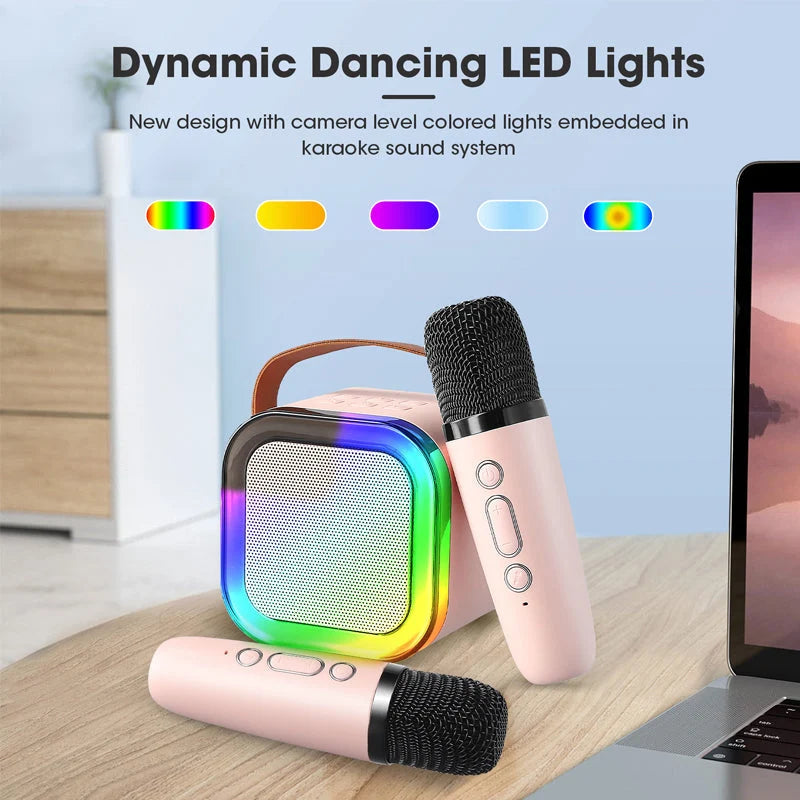 Kids Karaoke Machine Bluetooth Two Wireless Microphones