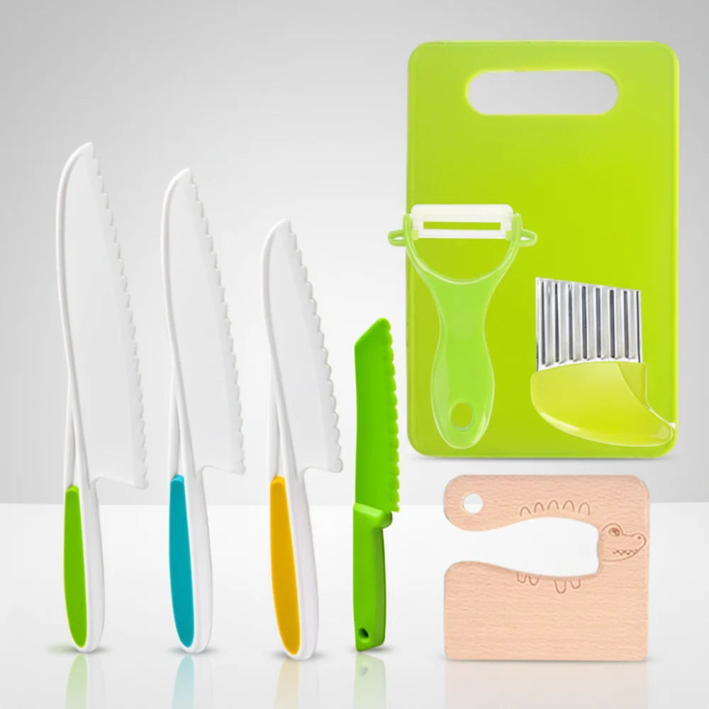 Kids Knife Set Child Safe Blunt Serrated Blades