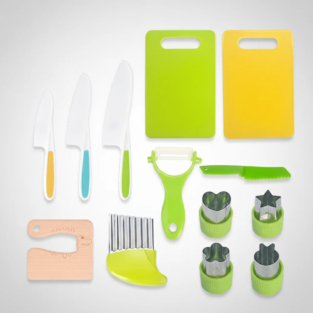 Kids Knife Set Child Safe Blunt Serrated Blades