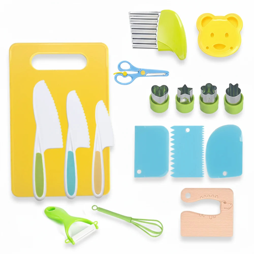 Kids Knife Set Child Safe Blunt Serrated Blades