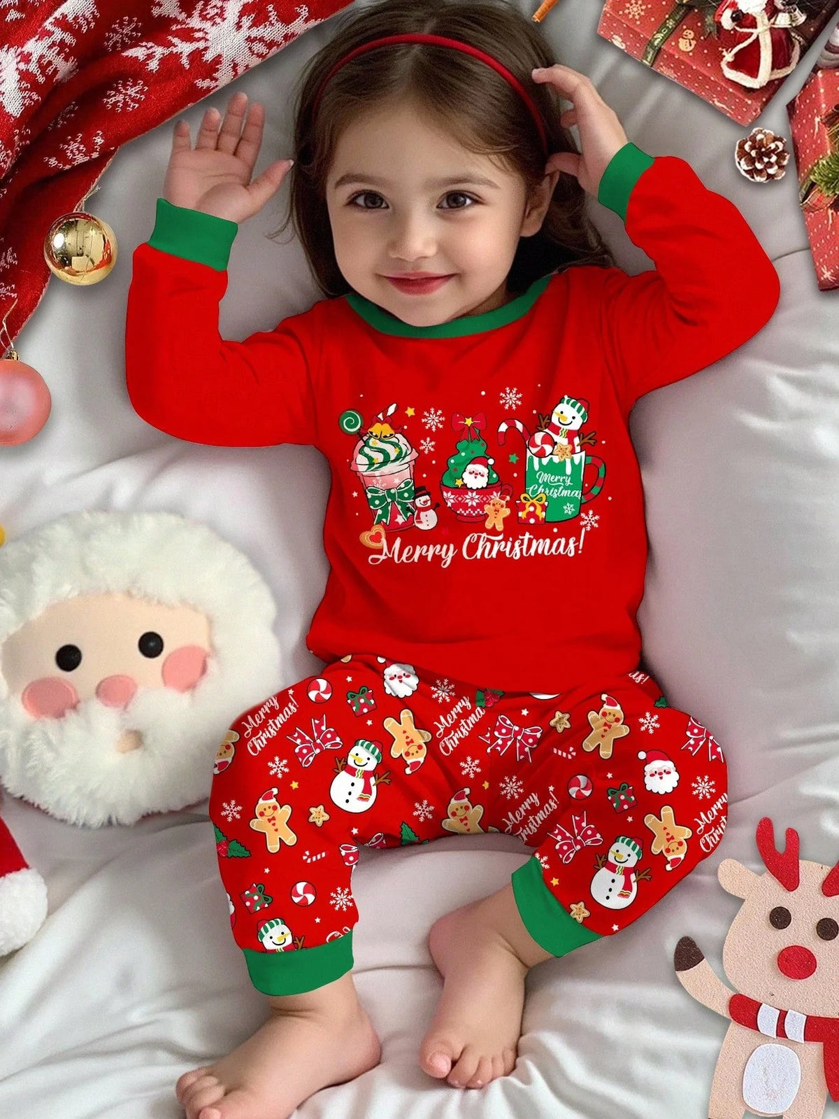 Kids Pajama Set Thermal-Lined Stretch Knit 2-Piece