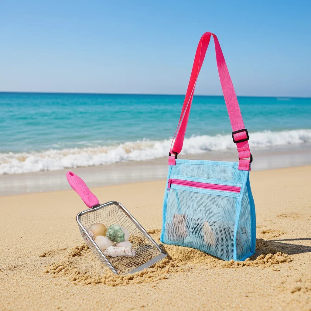 Kids Sand Sifter Shovel Child-Sized Grip Fine Sieve