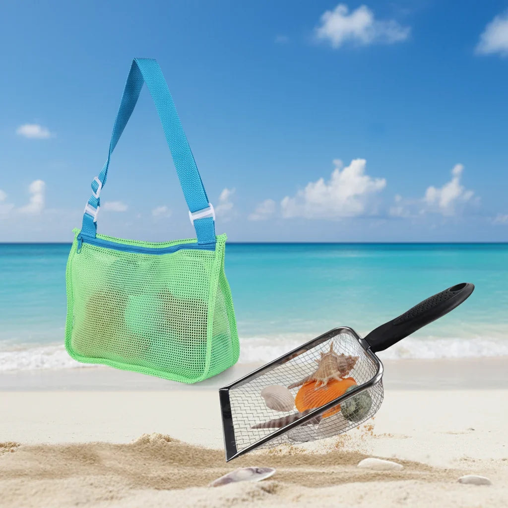 Kids Sand Sifter Shovel Child-Sized Grip Fine Sieve