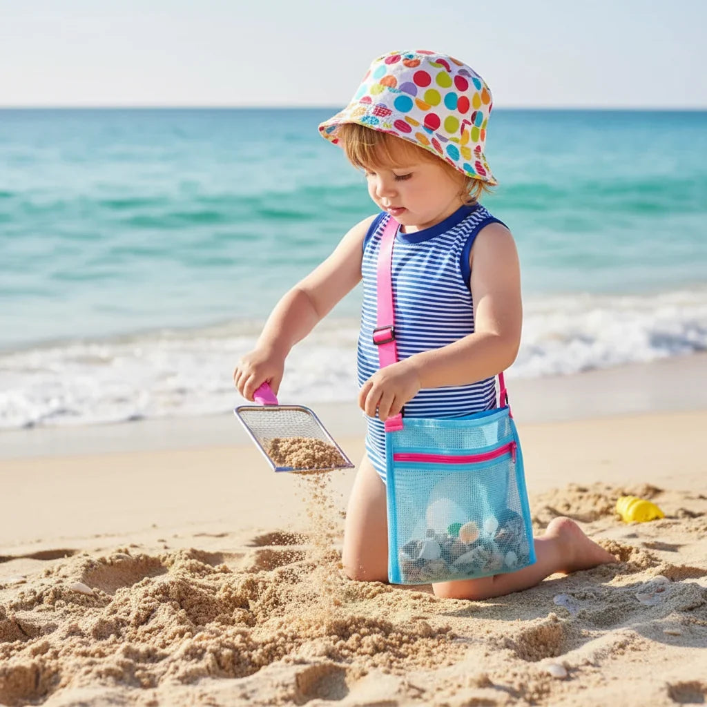 Kids Sand Sifter Shovel Child-Sized Grip Fine Sieve