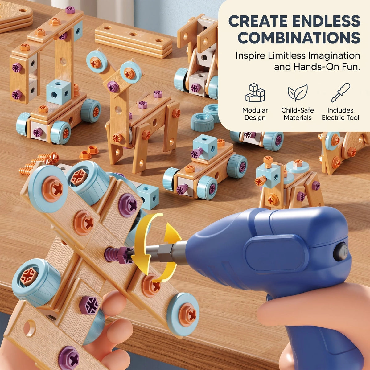 Kids’ Tool Set Electric Drill 126 Pieces