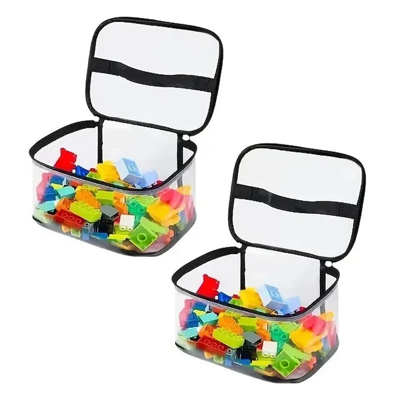 Kids Toy Storage Bag Transparent Mesh Drawstring & Quick Dry