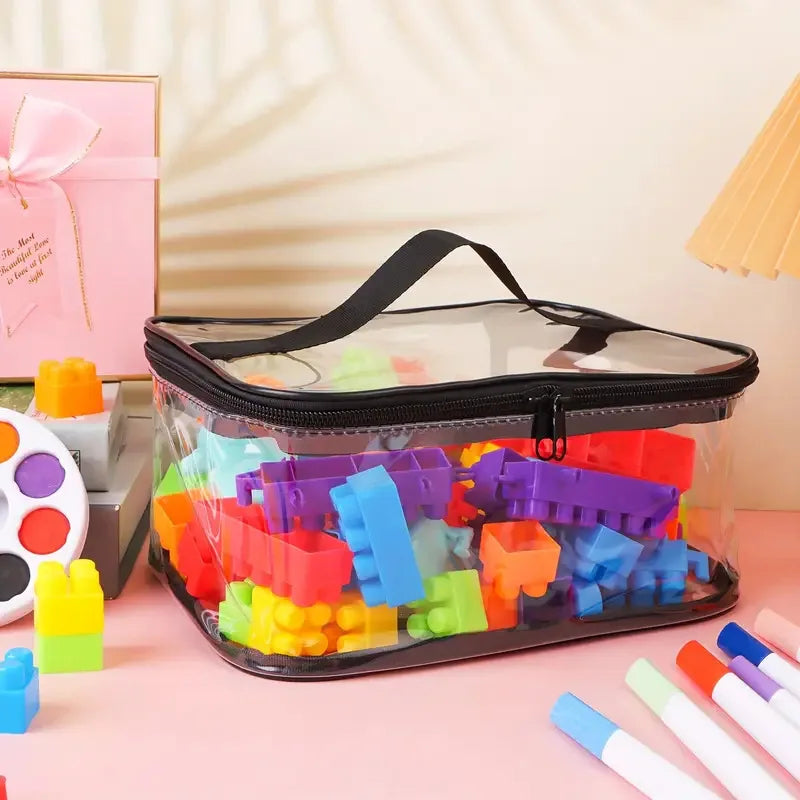Kids Toy Storage Bag Transparent Mesh Drawstring & Quick Dry