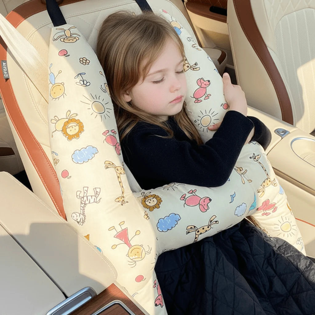 Kids Travel Neck Pillow Ergonomic Support Washable Cover Lightweight