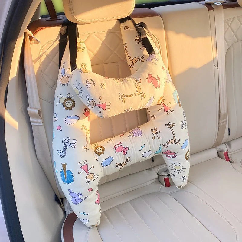Kids Travel Neck Pillow Ergonomic Support Washable Cover Lightweight