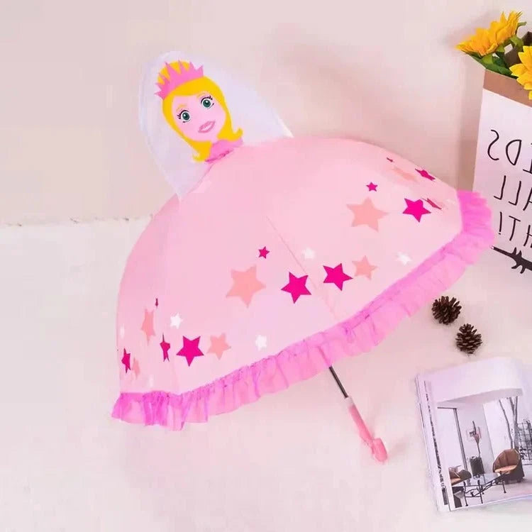 Kids Umbrella Colorful Designs Lightweight Manual Open and Close
