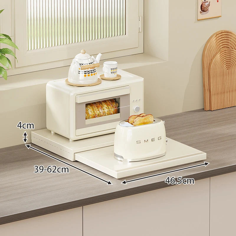 Kitchen Appliance Organizer Adjustable Pull-Out Platform With Drawer