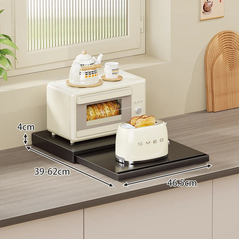 Kitchen Appliance Organizer Adjustable Pull-Out Platform With Drawer