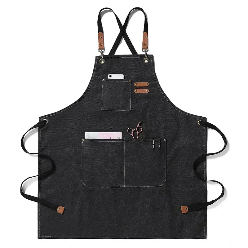 Kitchen Apron Heavy Canvas Adjustable Fit Front Pockets