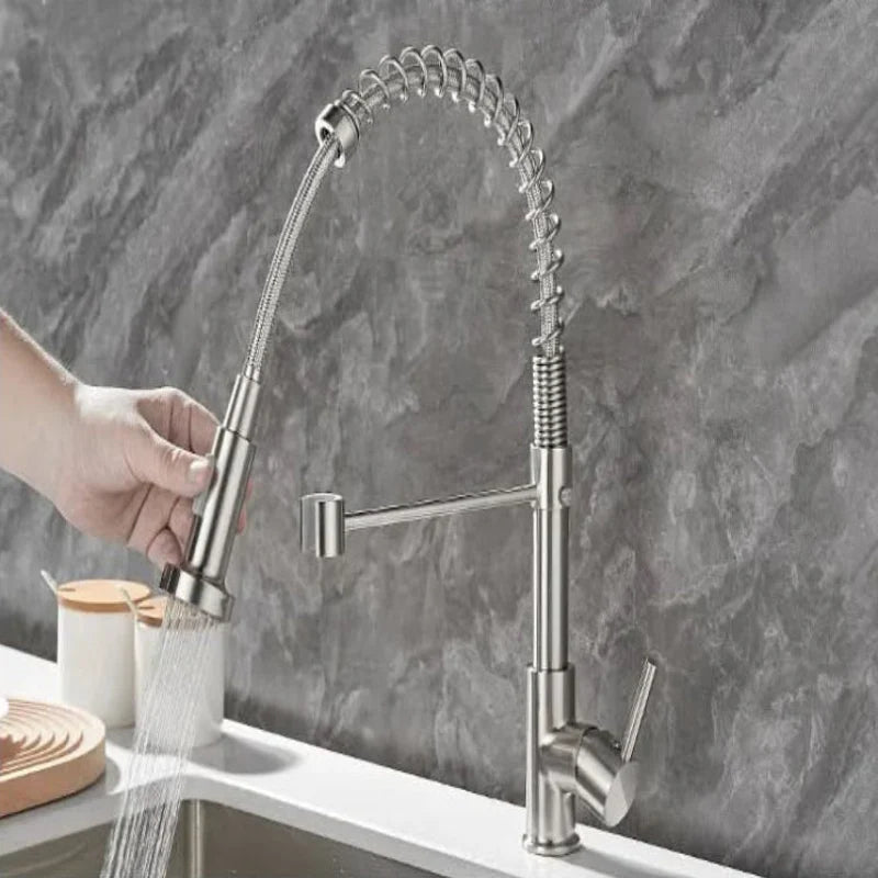 Kitchen Faucet Brass Dual Spout Two Water Streams