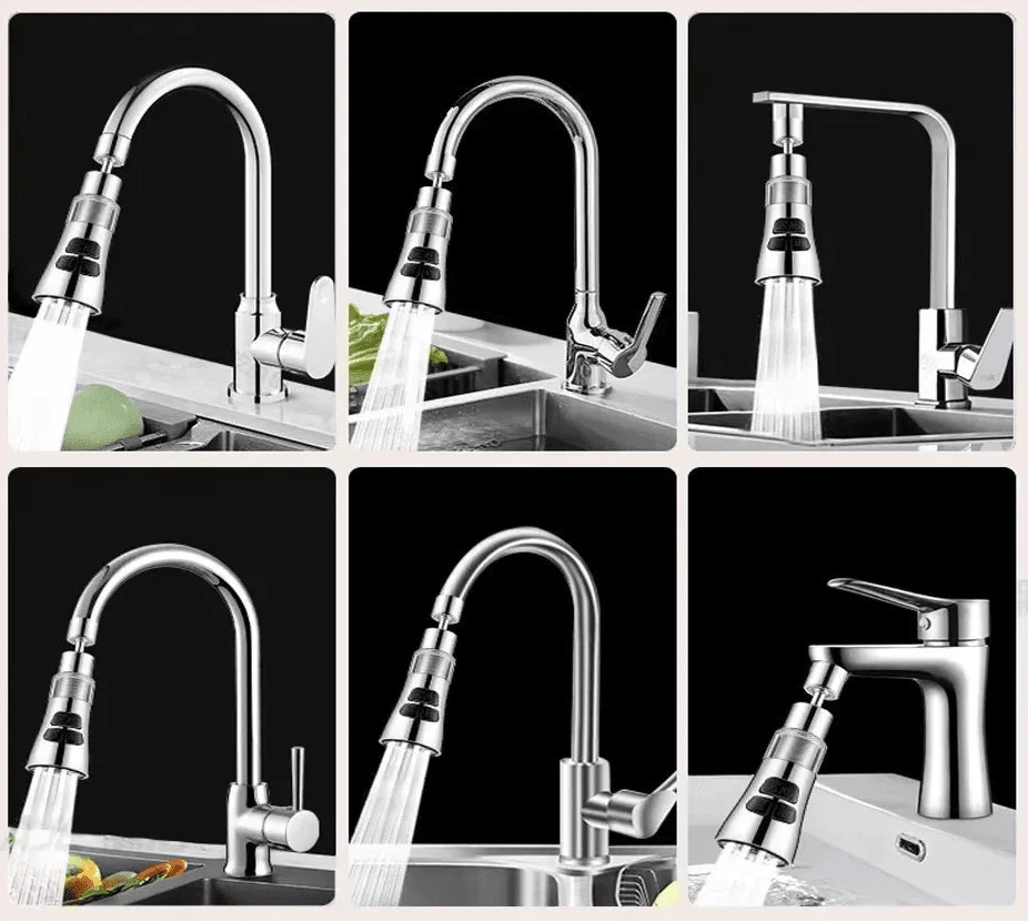 Kitchen Faucet Extender 720° Rotating Three Spray Modes With Integrated Filter