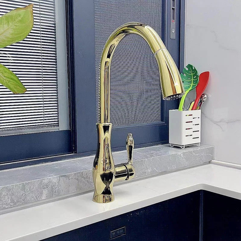 Kitchen Faucet Pull-Out Spray Head Solid Metal