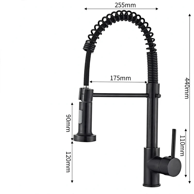 Kitchen Faucet Pull-Out Spray Stainless Steel Single-Handle Control