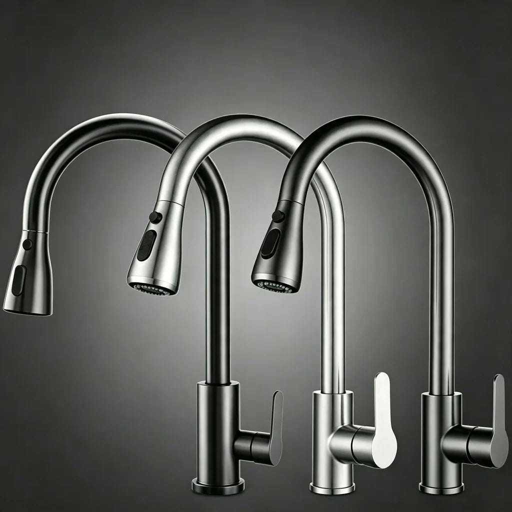 Kitchen Faucet Stainless Steel Pull-Out Sprayer 3-Mode Spray