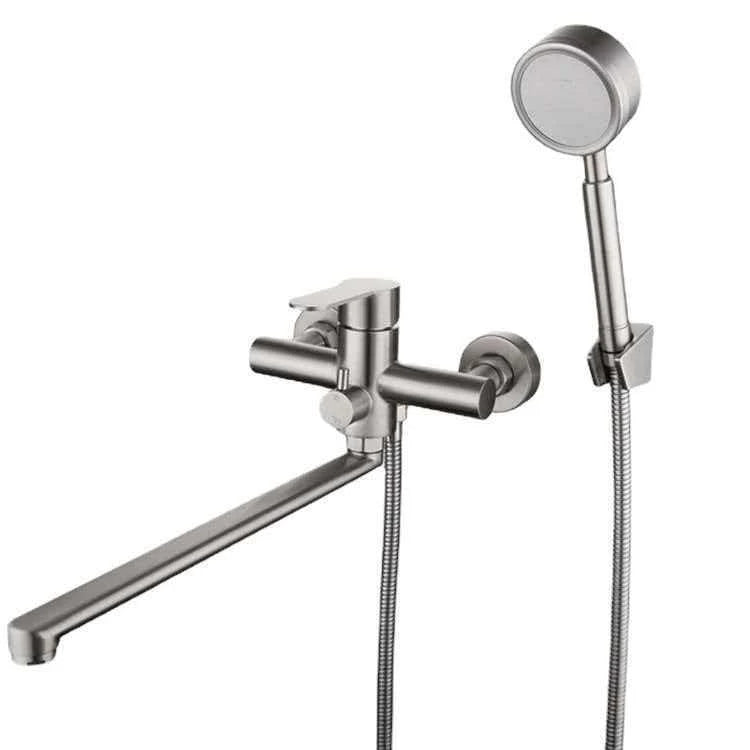Kitchen Faucet Wall-Mounted Swivel Spout Stainless Steel