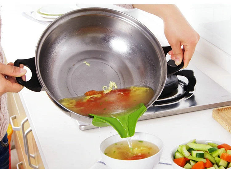 Kitchen Funnel Flexible Curved Design For Round Pans