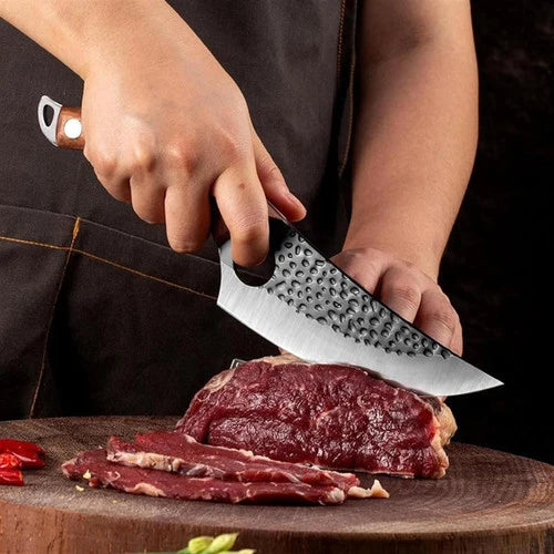 Kitchen Knife Refined Metal Alloy Blade Cherry Wood Handle