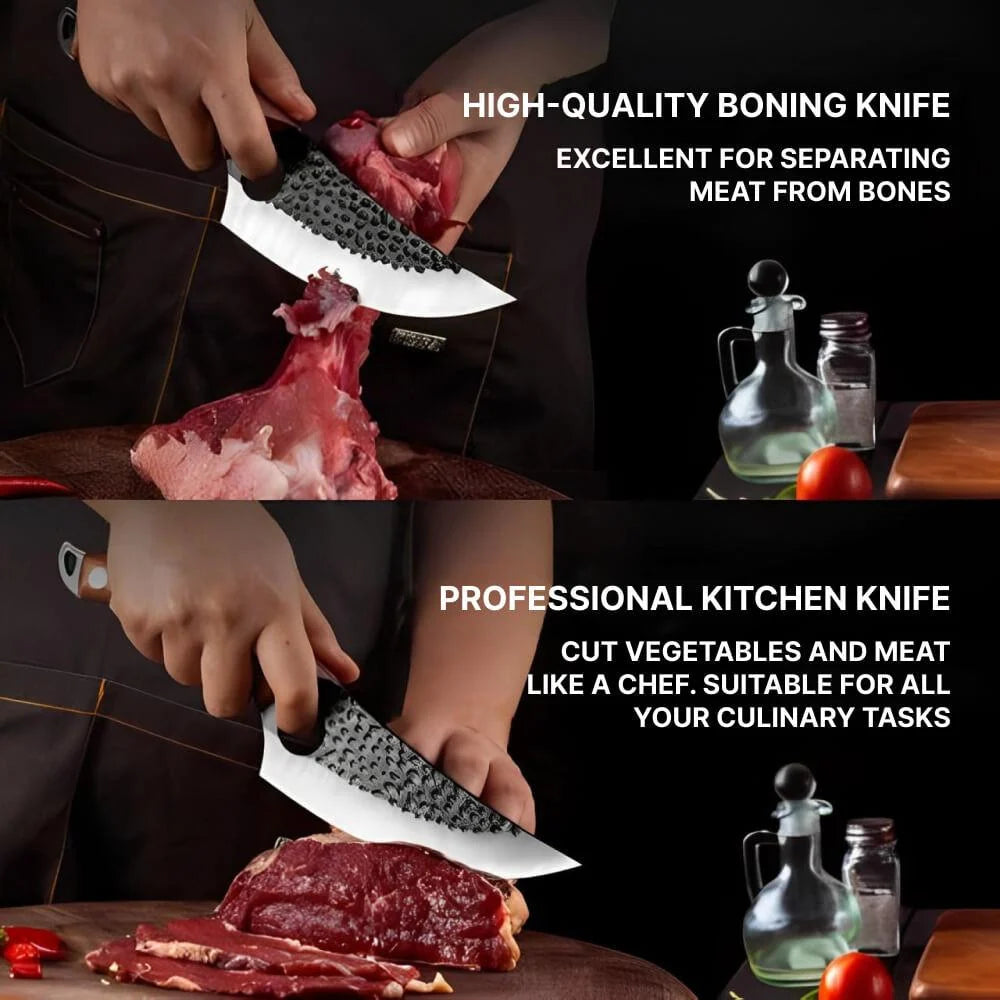 Kitchen Knife Refined Metal Alloy Blade Cherry Wood Handle