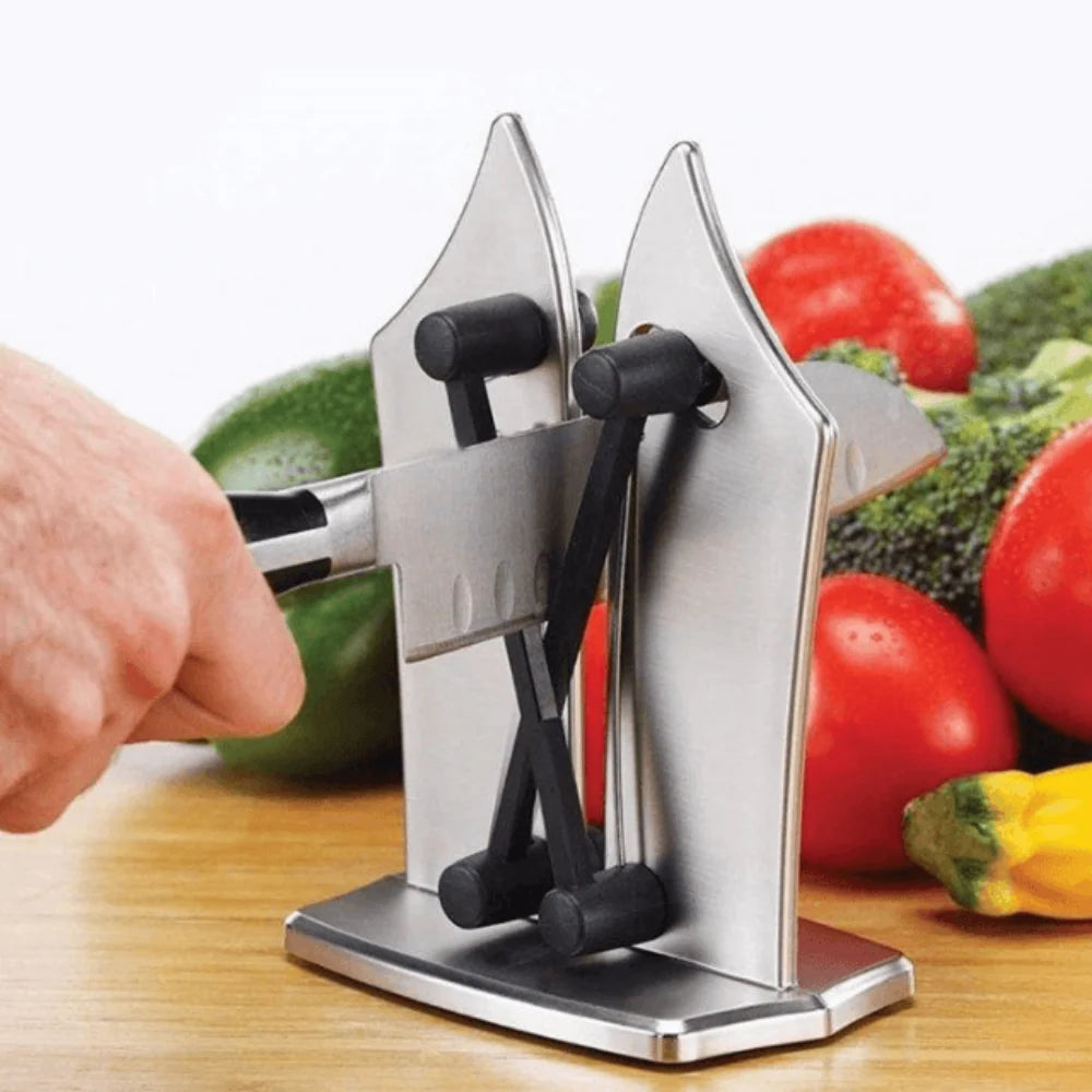 Kitchen Knife Sharpener Pull-Through Non-Slip Base & Safety Handle