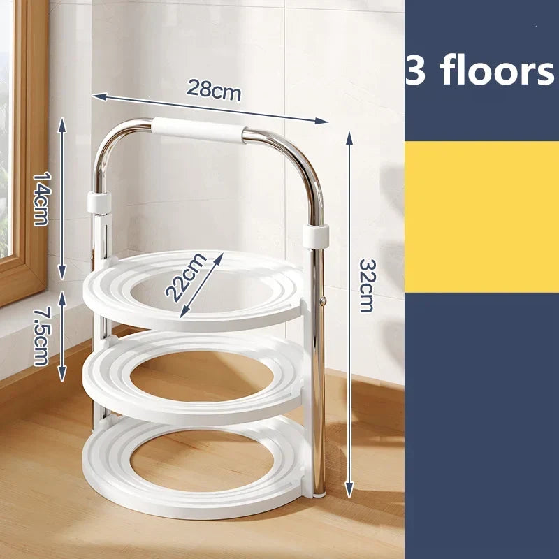 Kitchen Organizer Rack Tiered Space-Saving Foldable