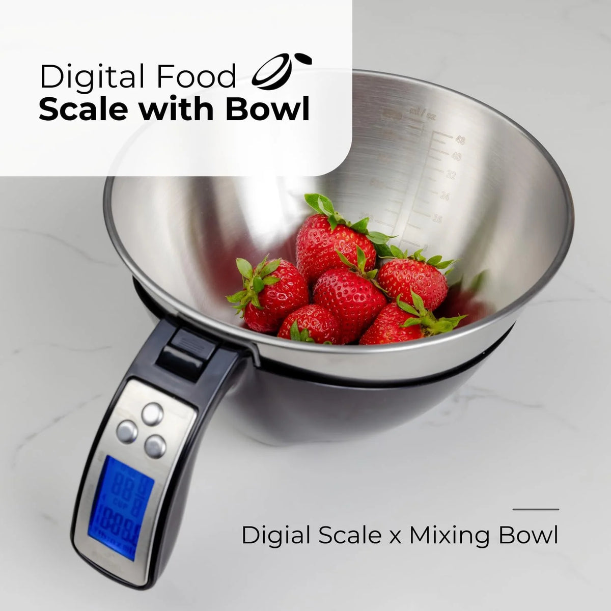 Kitchen Scale Backlit LCD Removable Stainless Steel Bowl